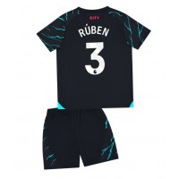 Fotbalové Dres Manchester City Ruben Dias #3 Dětské Alternativní 2023-24 Krátký Rukáv (+ trenýrky)